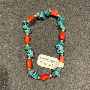 Vibrant Blue and Red Beaded Bracelet